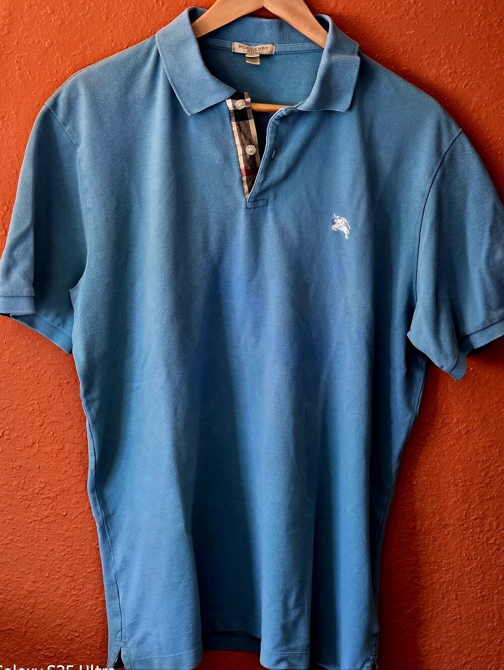 Burberry Brit Blue Men's XXL Polo Shirt with Contrast Placket